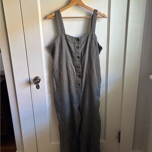 Everlane Linen Olive Jumpsuit